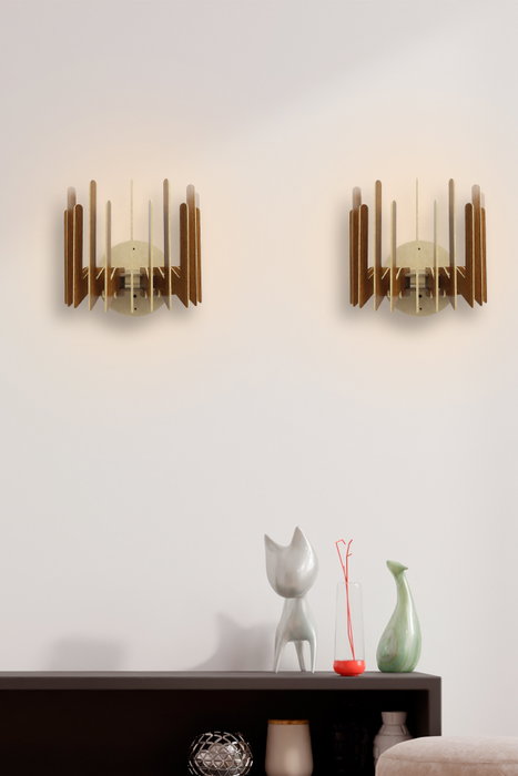 Opviq Lámpara de pared ZigZag Nogal Opviq Lámpara de pared ZigZag Nogal